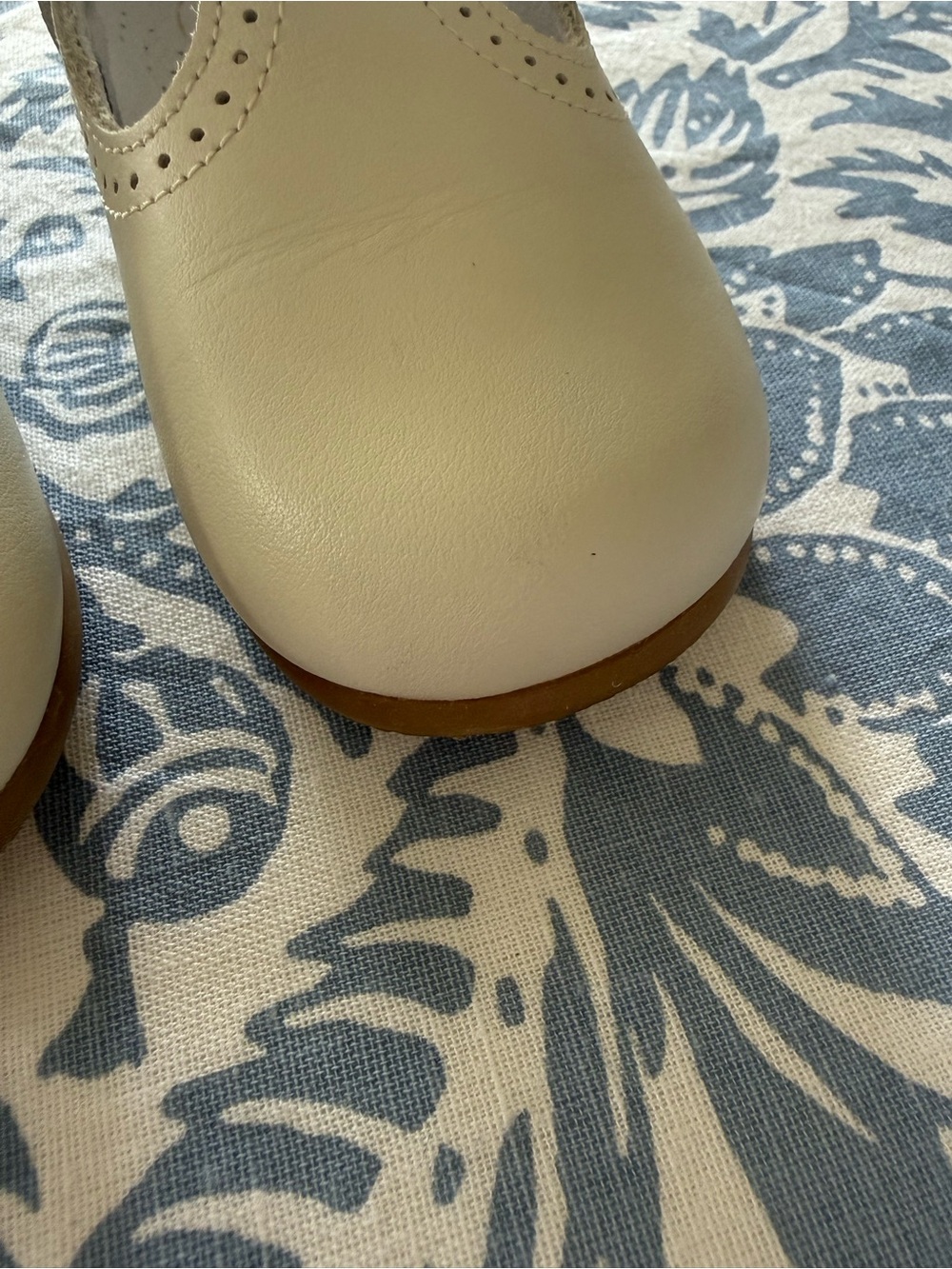 PEPA LONDON T-Bar Ivory Leather Baby Walker Shoes - Picture 6 of 9